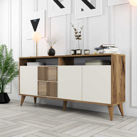 Milan 160 cm Konsol - Ceviz / Krem