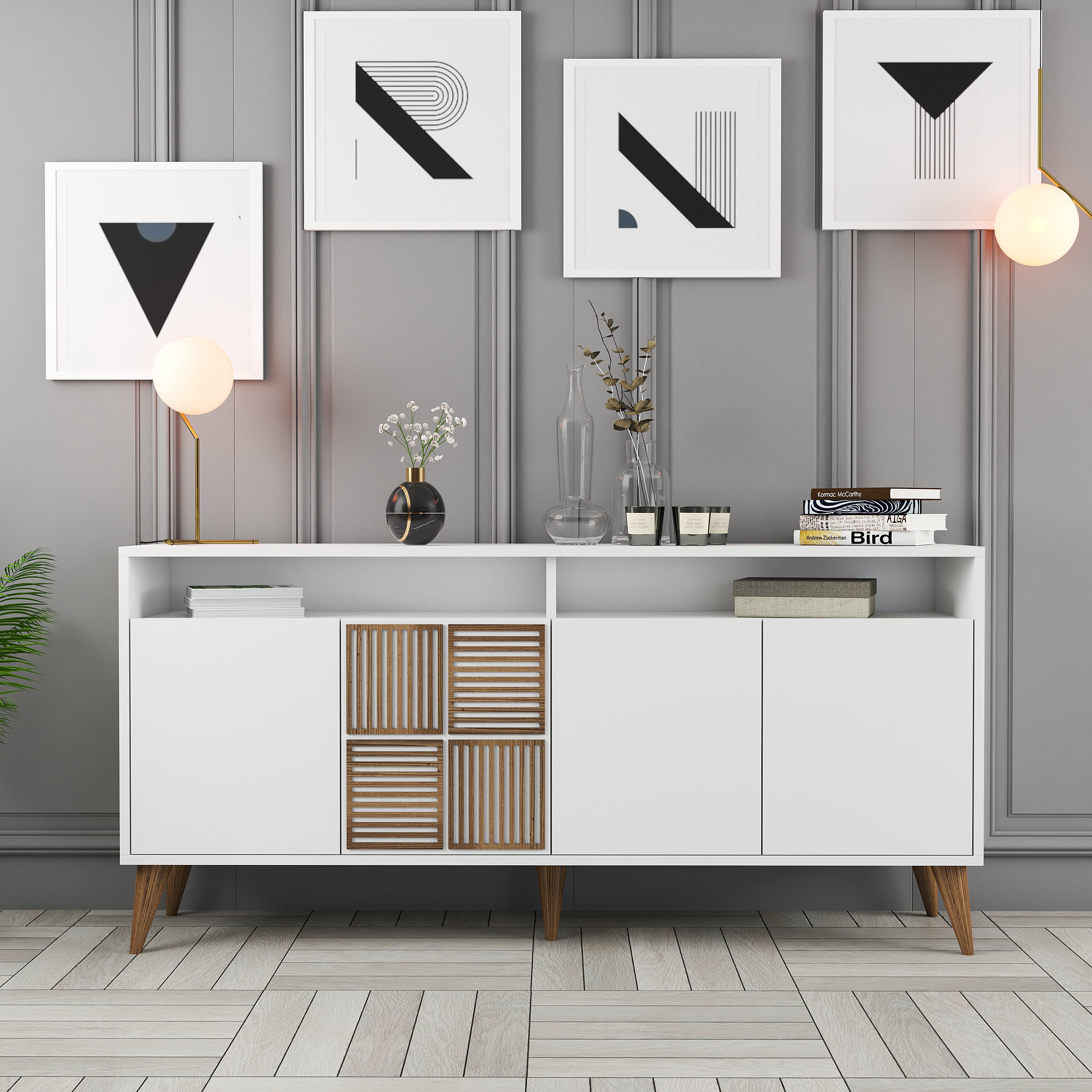 Milan 160 cm Konsol - Beyaz / Beyaz