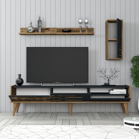 Variant Valensiya Tv Ünitesi Ve Orta Sehpa Takımı - Ceviz / Beyaz