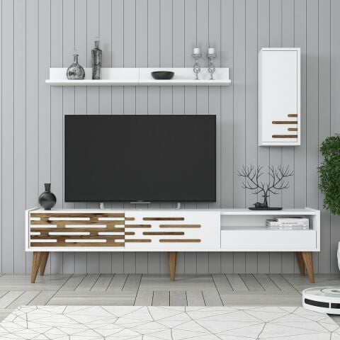 Variant Valensiya Tv Ünitesi Ve Orta Sehpa Takımı - Beyaz / Beyaz