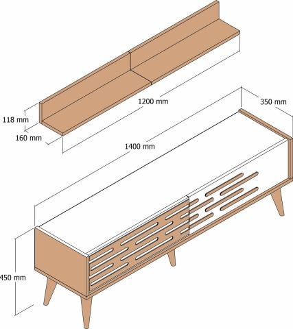 Variant Valensiya 140Cm Tv Ünitesi - Beyaz / Beyaz