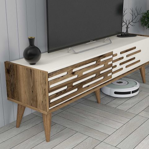 Variant Valensiya 140Cm Tv Ünitesi Ve Orta Sehpa Takımı - Ceviz / Krem