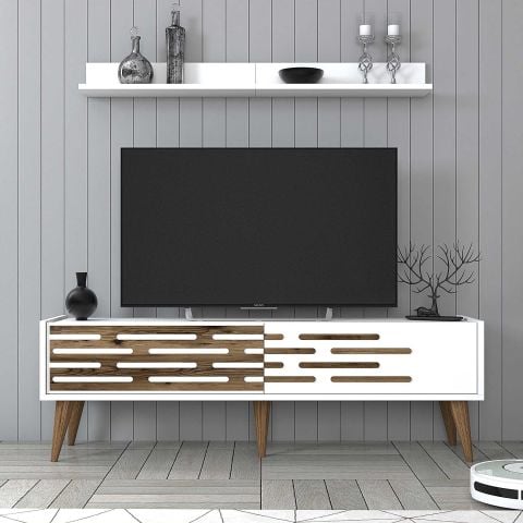 Variant Valensiya 140Cm Tv Ünitesi Ve Orta Sehpa Takımı - Beyaz / Beyaz