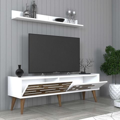 Variant Valensiya 140Cm Tv Ünitesi Ve Orta Sehpa Takımı - Beyaz / Beyaz