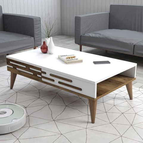 Variant Valensiya 140Cm Tv Ünitesi Ve Orta Sehpa Takımı - Beyaz / Beyaz