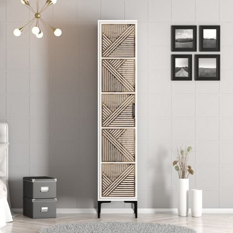 Kumsal 1 Kapılı (P) Gardırop - Beyaz / Beyaz