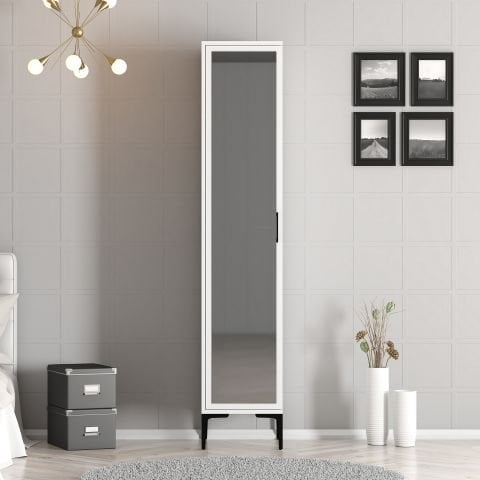 Kumsal 1 Kapılı (R) Gardırop - Beyaz / Beyaz