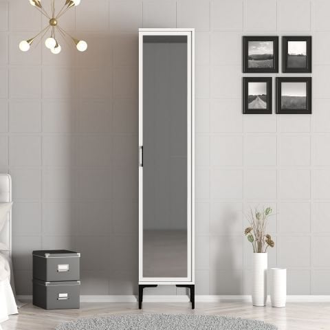 Kumsal 1 Kapılı (R) Gardırop - Beyaz / Beyaz