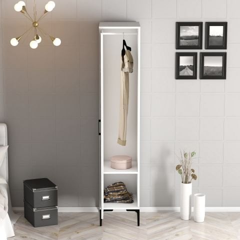 Kumsal 1 Kapılı (R) Gardırop - Beyaz / Beyaz