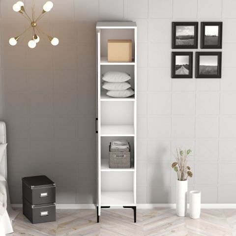 Kumsal 1 Kapılı (S) Gardırop - Beyaz / Beyaz