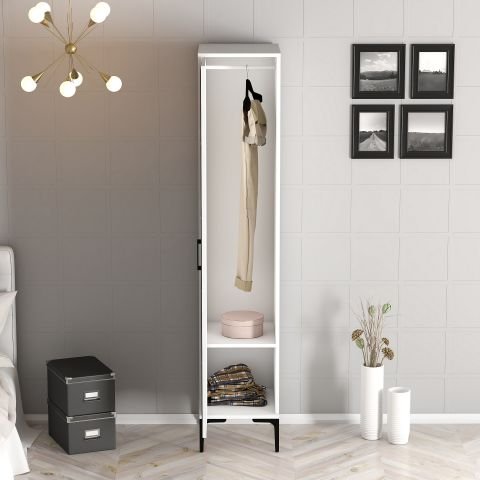 Kumsal 1 Kapılı (S) Gardırop - Beyaz / Beyaz