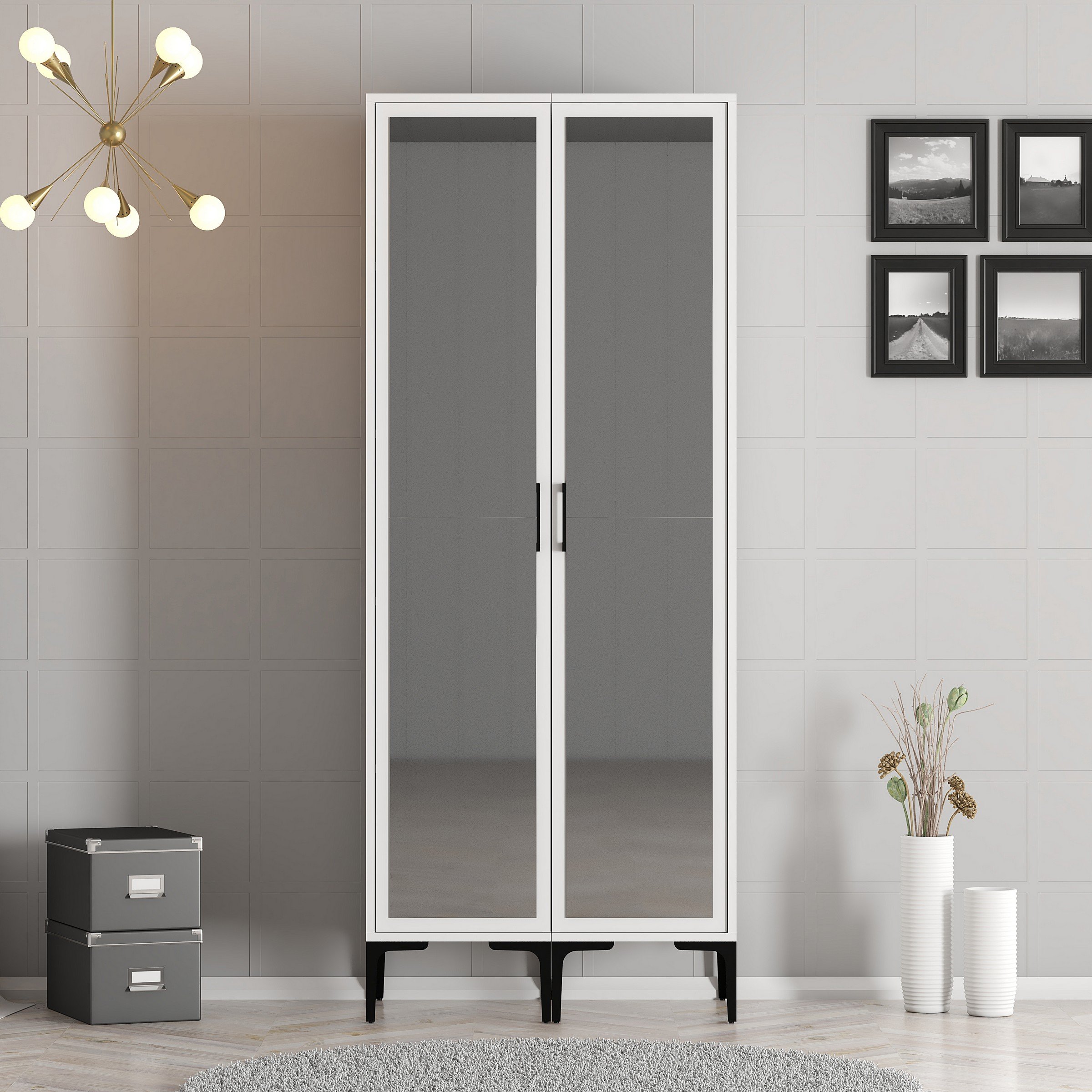Kumsal 2 Kapılı (RR) Gardırop - Beyaz / Beyaz
