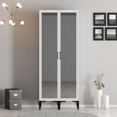 Kumsal 2 Kapılı (RR) Gardırop - Beyaz / Beyaz
